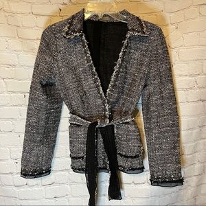 Ann Taylor black & white boucle blazer, 6P